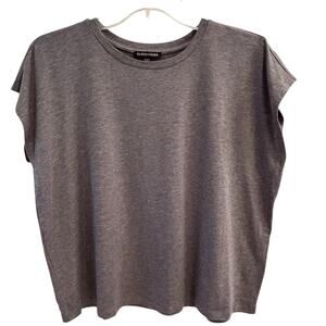 Eileen Fisher Short Cap Sleeve Grey T-Shirt Tencel® Lyocell Size XS